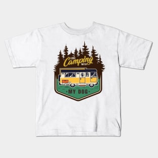 Happiness Is Camping With My Dog Kids T-Shirt